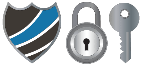 SimScale安全，由SimScale标志、锁和钥匙表示